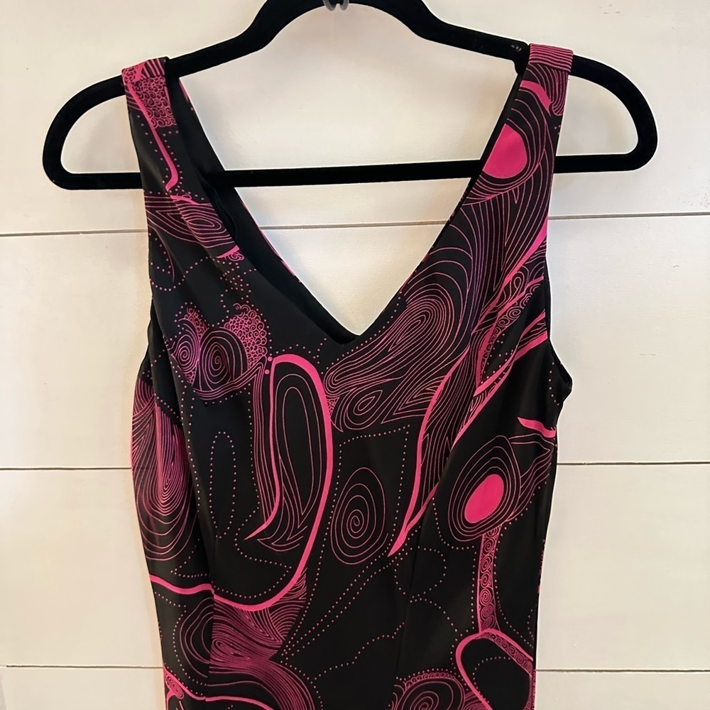 New 14 Y2K Vintage DJ Simmons A-Line Pink-black Slip dress resortwear summer - Picture 4 of 11